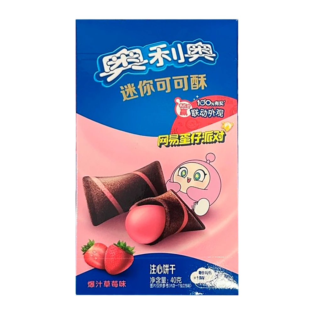 Biscoito Oreo Mini Recheio de Morango Caixa 40G