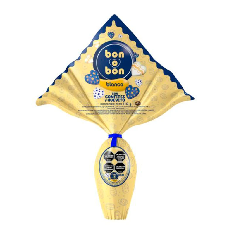 Ovo de Páscoa Branco Bon o Bon 110G Arcor