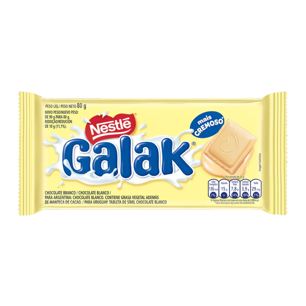 Tableta Chocolate Nestle Galak Branco 80G