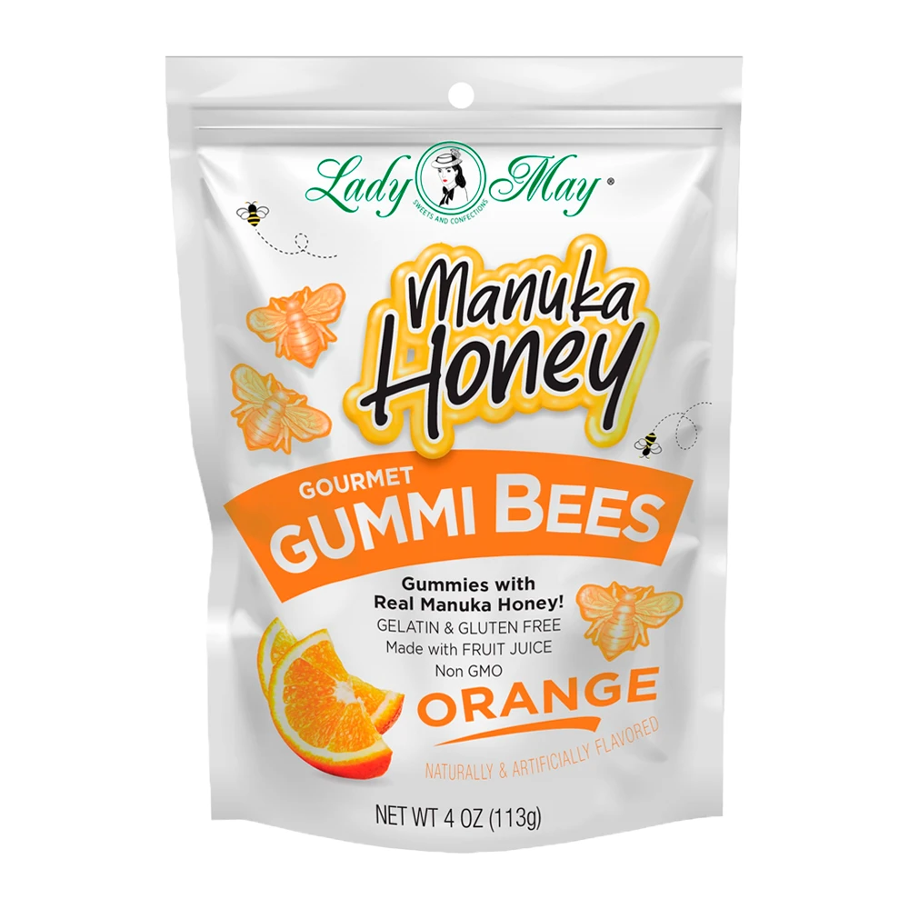 Bala de Gelatina Lady May Honey Orange Pacote 113G