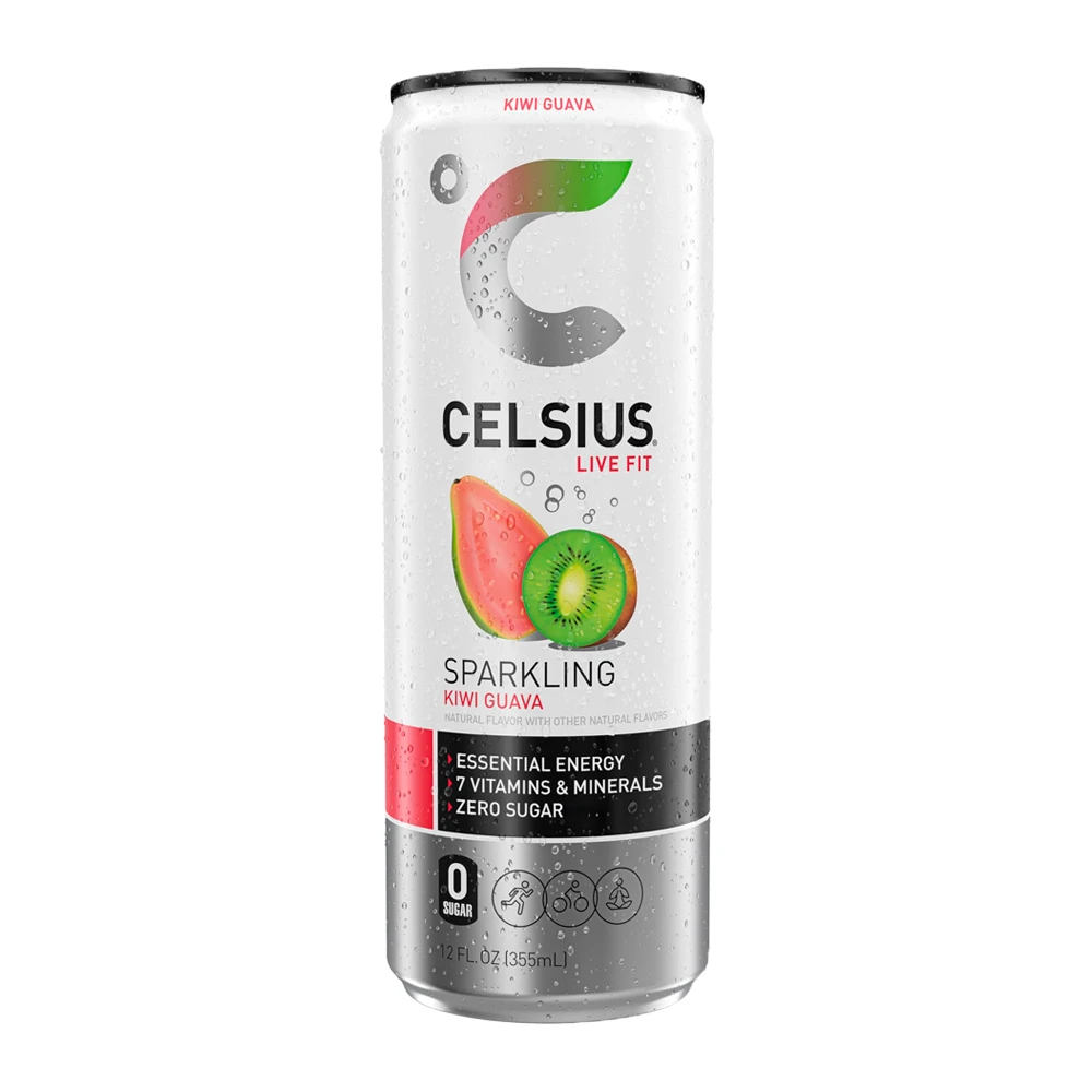 Energético Celsius Sem Açucar Kiwi e Goiaba Lata 355Ml