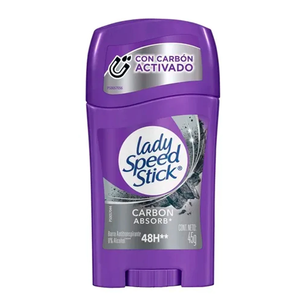 Desodorante Feminino Lady Speed Stick Carbon Absorb Barra 45G