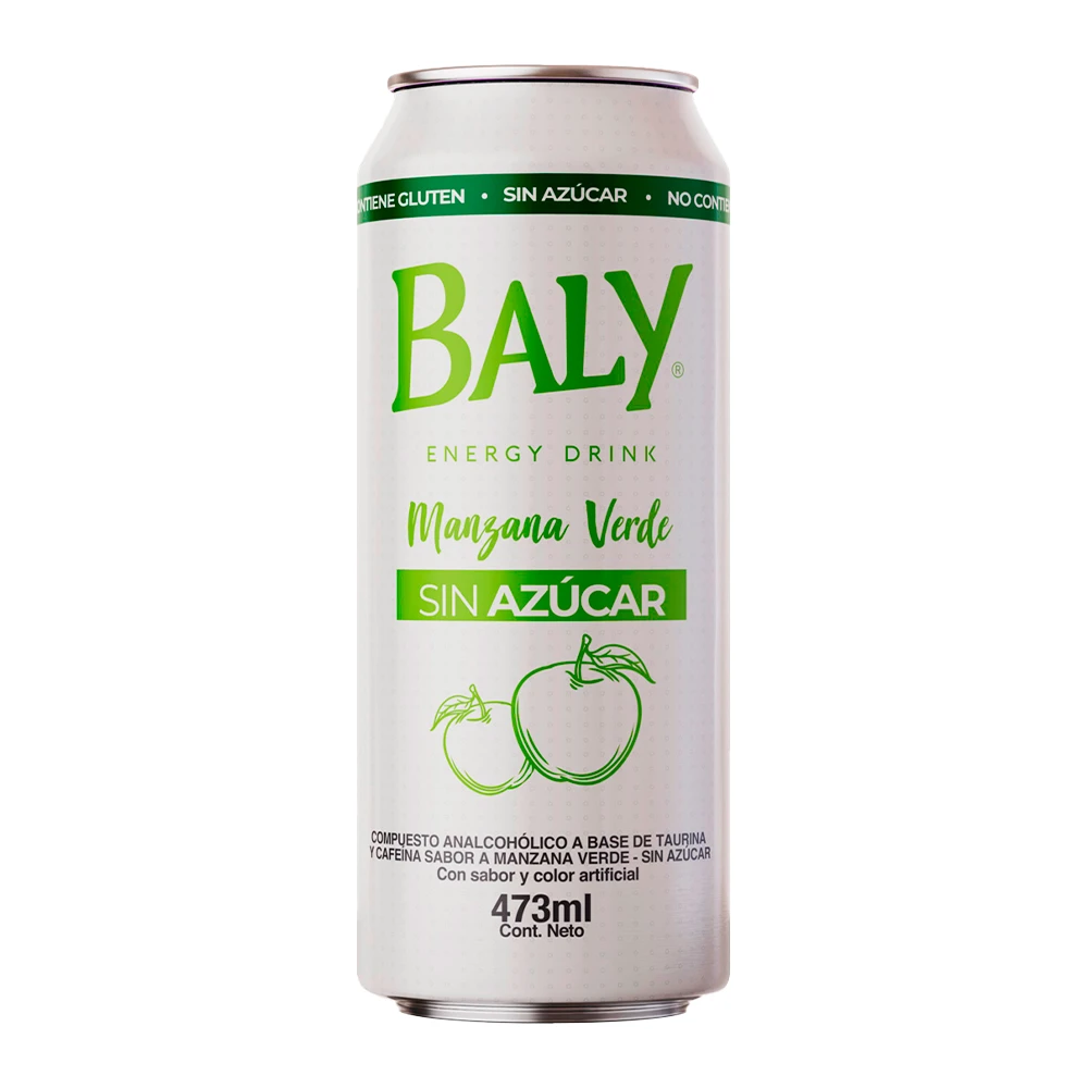 Energético Baly Maçã Verde Sem Açúcar Lata 473Ml