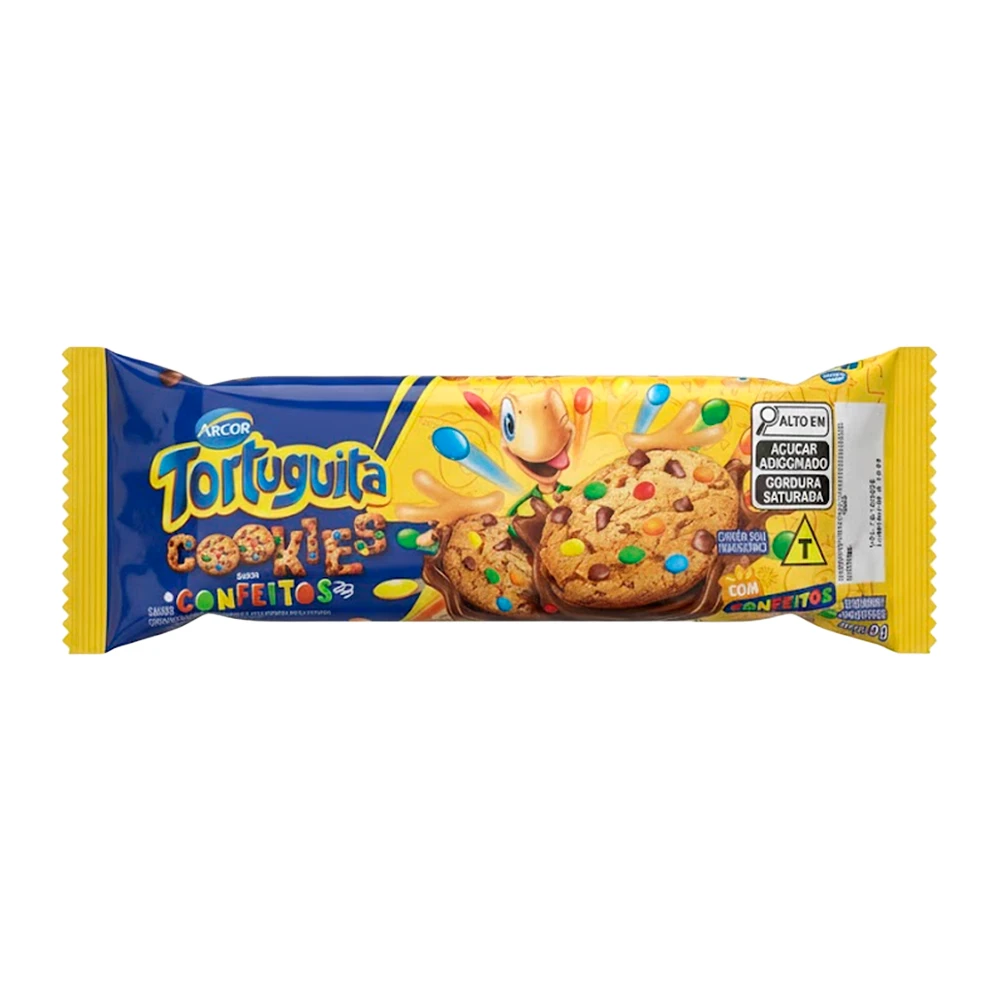 Biscoito Arcor Tortuguita Cookies Confeitos Pacote 60G