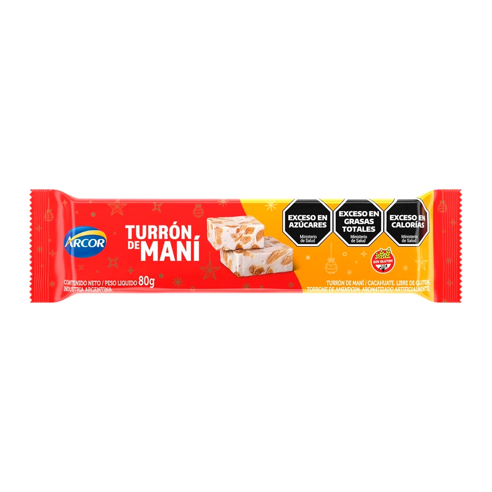 Torrone Arcor Especial Natal de Amendoim 80G