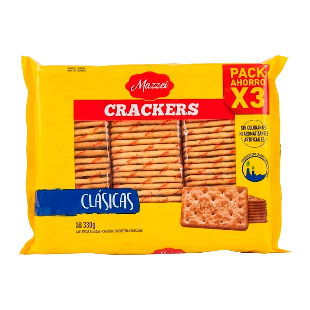 Biscoito Mazzei Crackers Clasica Pack X3 330G