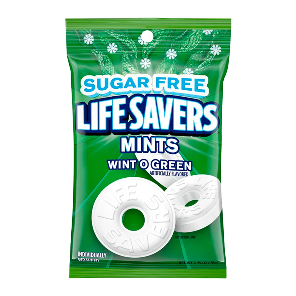 Bala Life Savers Mints Wint o Green Sem Açúcar Pacote 78G