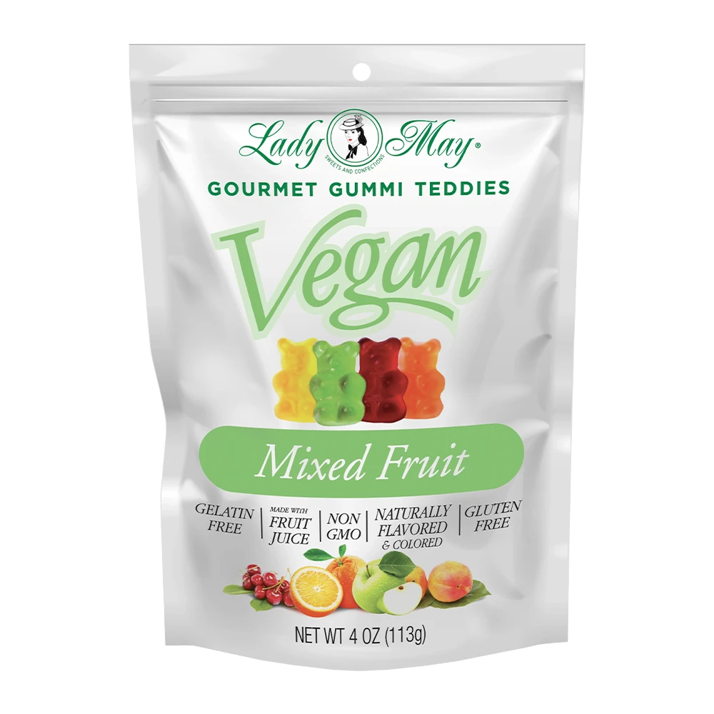 Bala de Gelatina Lady May Mixed Fruit Vegano Pacote 113G