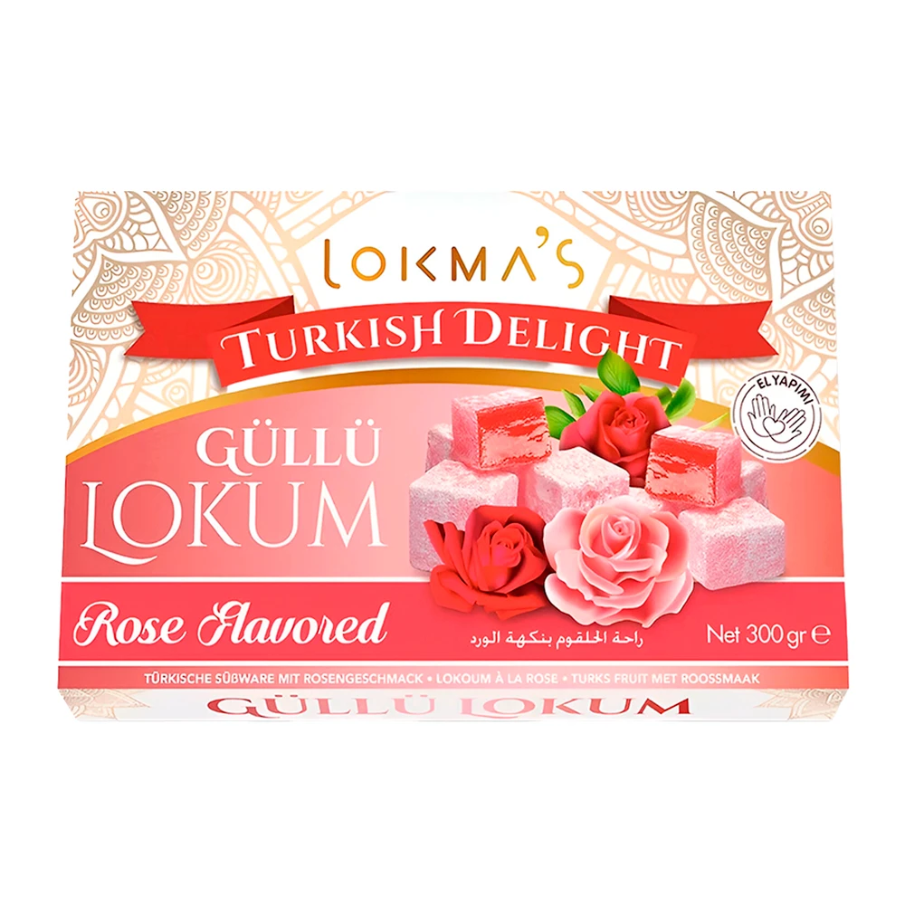 Doce Turco Lokma´s Lokum Sabor Rosas Caixa 300G
