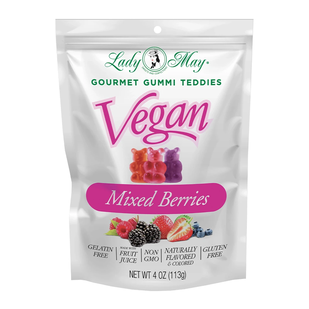 Bala de Gelatina Lady May Mixed Berries Vegano Pacote 113G