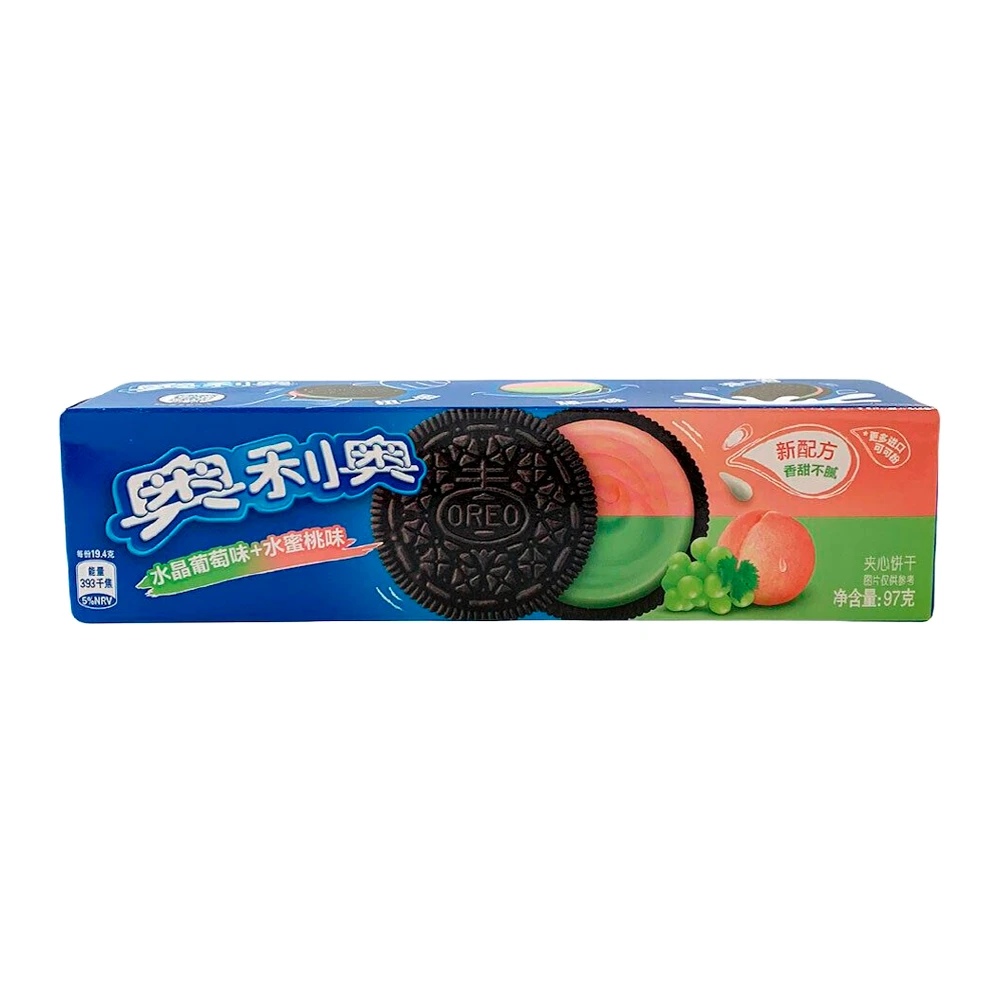 Bolacha Oreo Sabor Uva Verde e Pêssego Caixa 97G