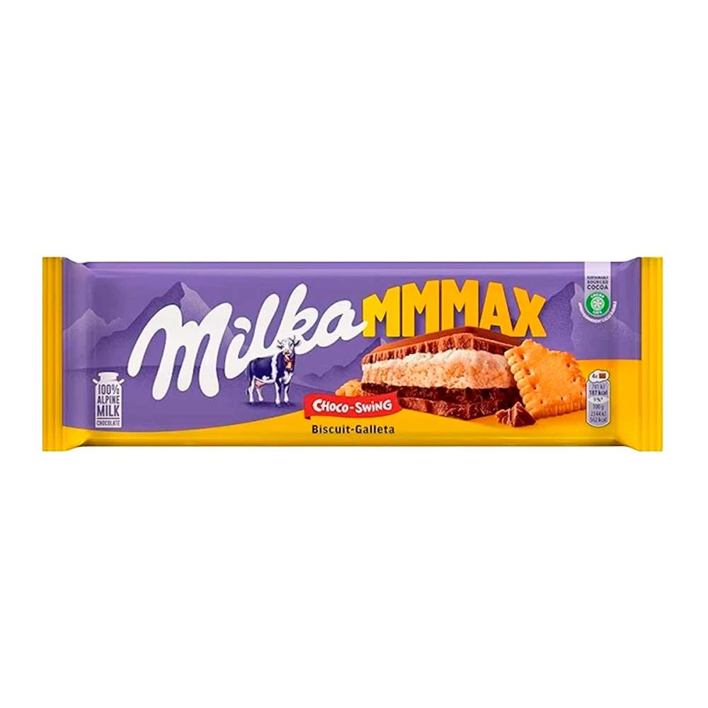 Barra Chocolate Milka Recheado Bolacha 300G