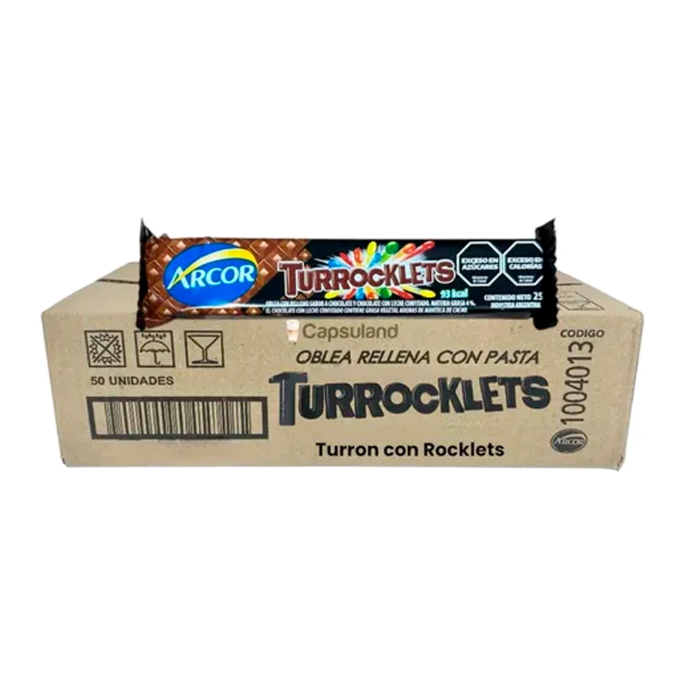 Torrone Arcor Rocklets Caixa 50x25G