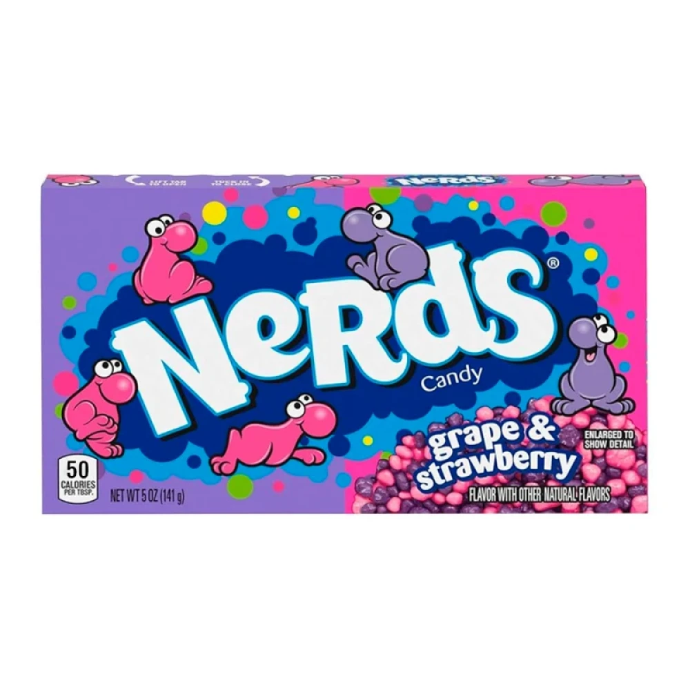 Bala Wonka Nerds Morango e Uva Caixa 141.7G