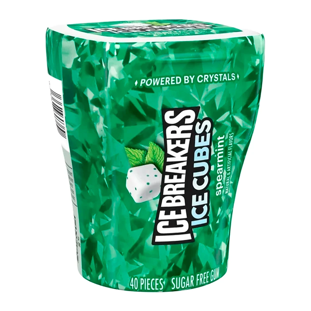 Chiclete Icebreakers Icecube Gum Spearmint 40 Unidades