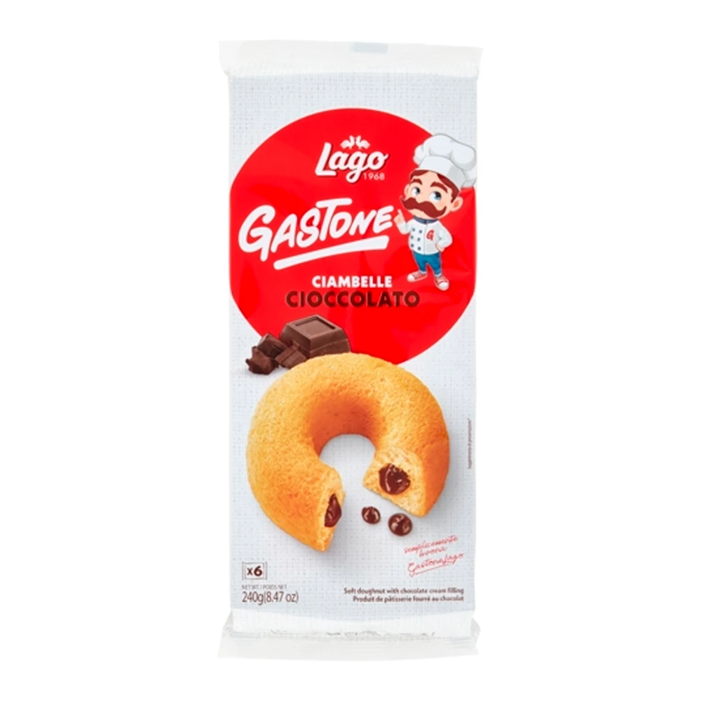 Biscoito Gastone Lago Donut Recheio de Chocolate Pacote 240G