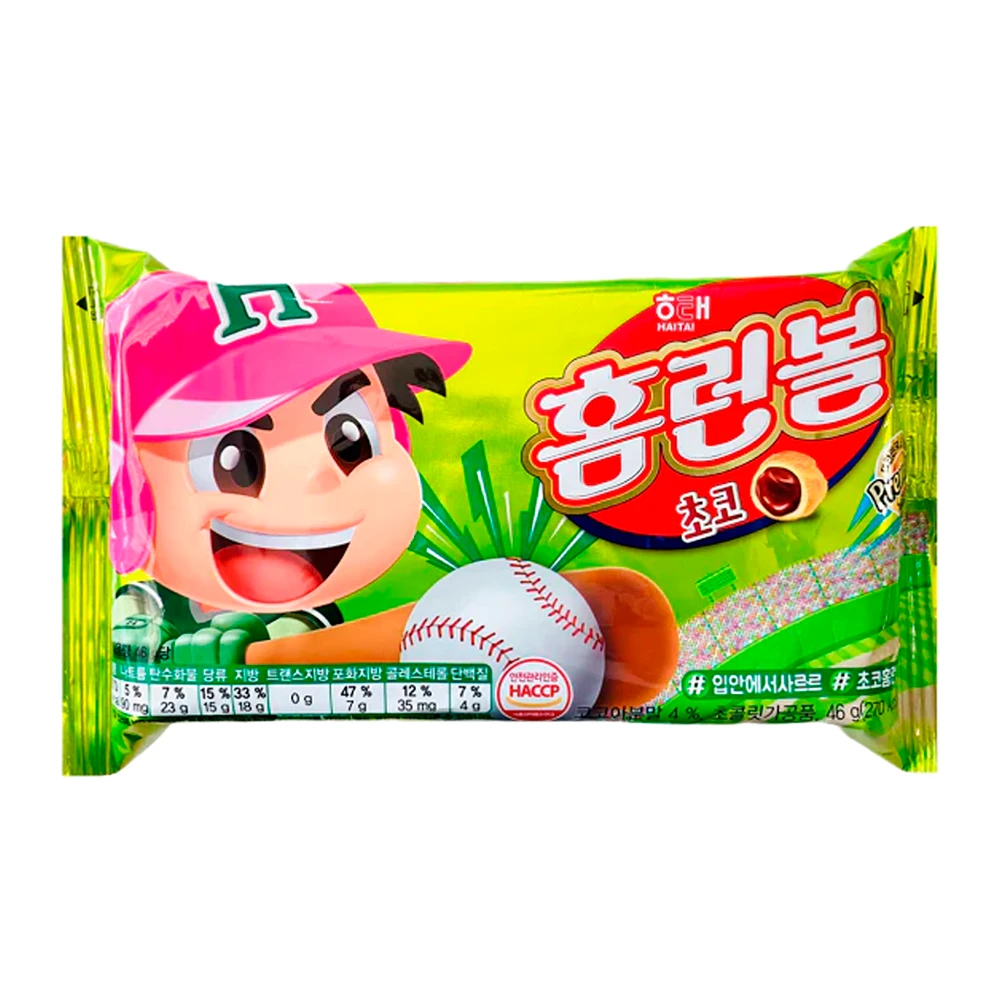 Biscoito Haitai Homerun Recheio de Chocolate Pacote 46G