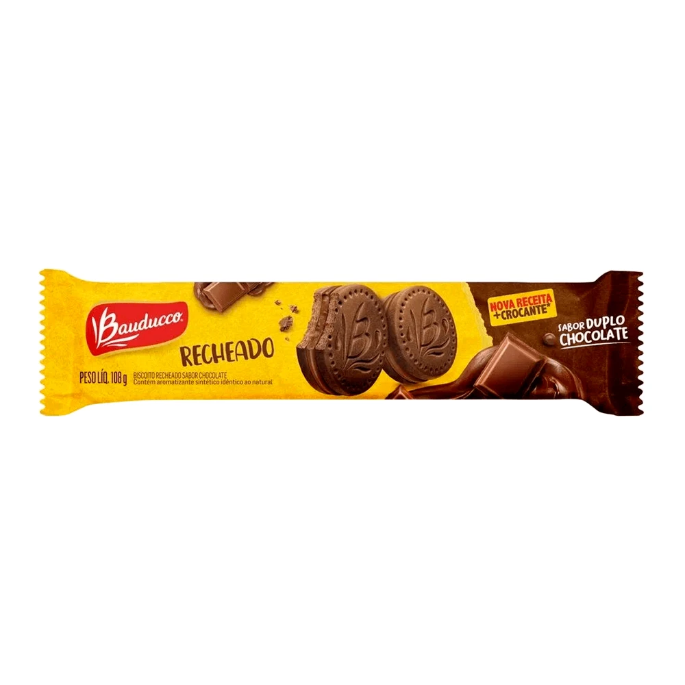 Biscoito Bauducco Recheado Chocolate 108G