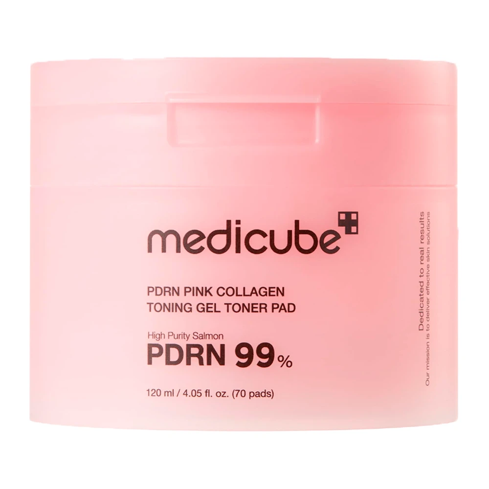 Almofadas Tônicas Medicube PDRN Pink Collagen Toning Gel Pad 70 Unidades