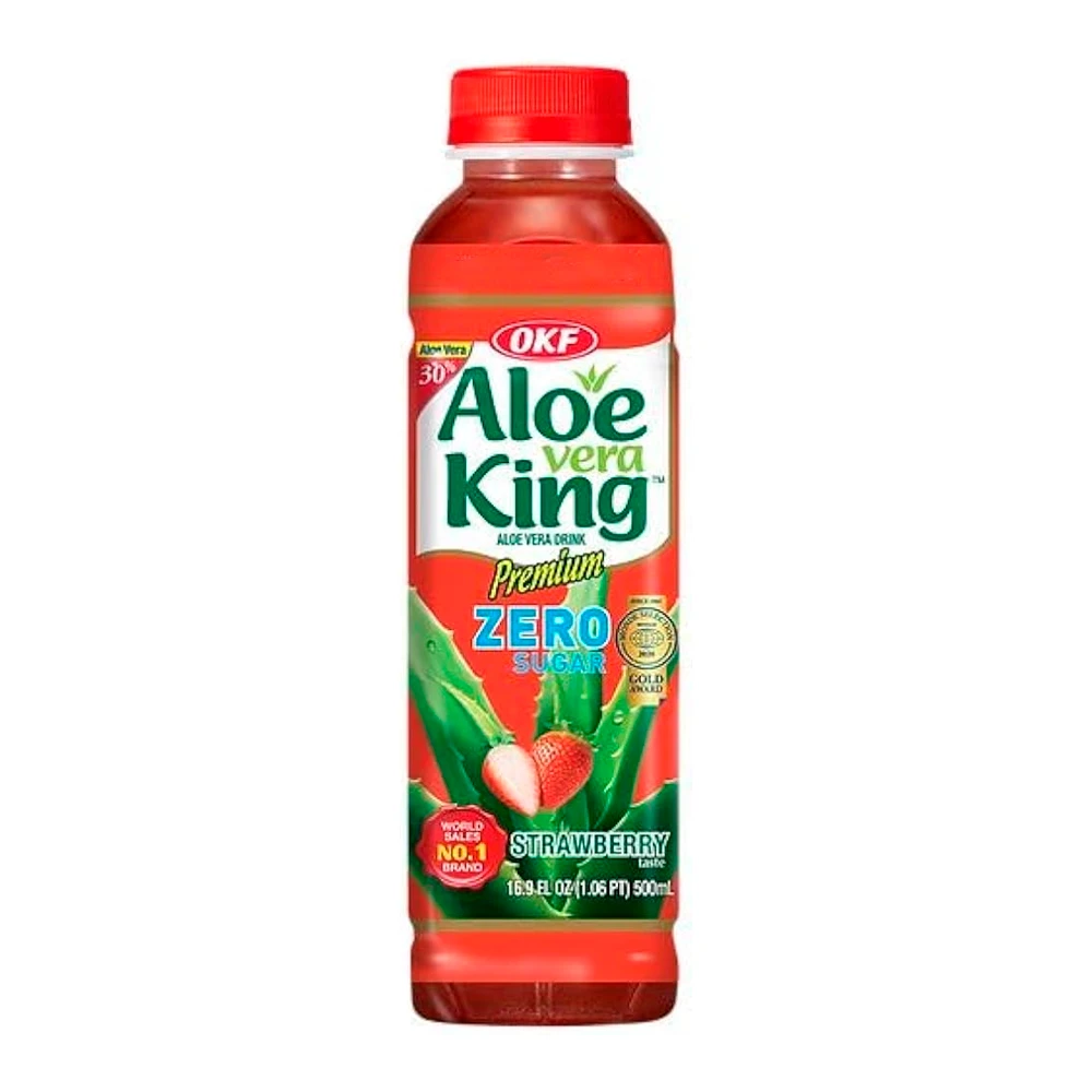 Suco de Morango Okf Com Aloe Vera Sem Açúcar Garrafa Pet 500Ml