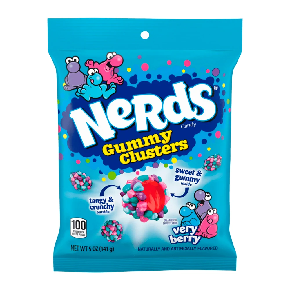 Bala Gelatina Nerds Gummy Clusters Berry Pacote 141G