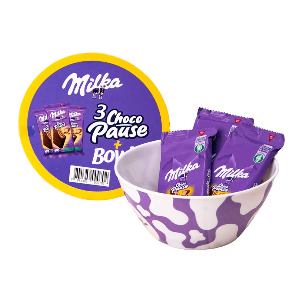 Wafer Milka Kit 3 Choco Pause + Bowl
