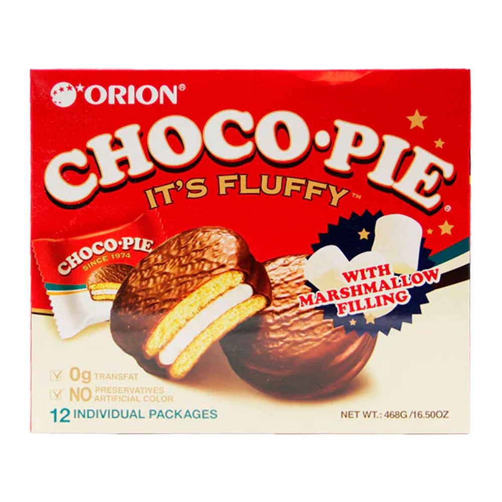 Choco Pie Orion Recheado Marshmallow Caixa 12X28G