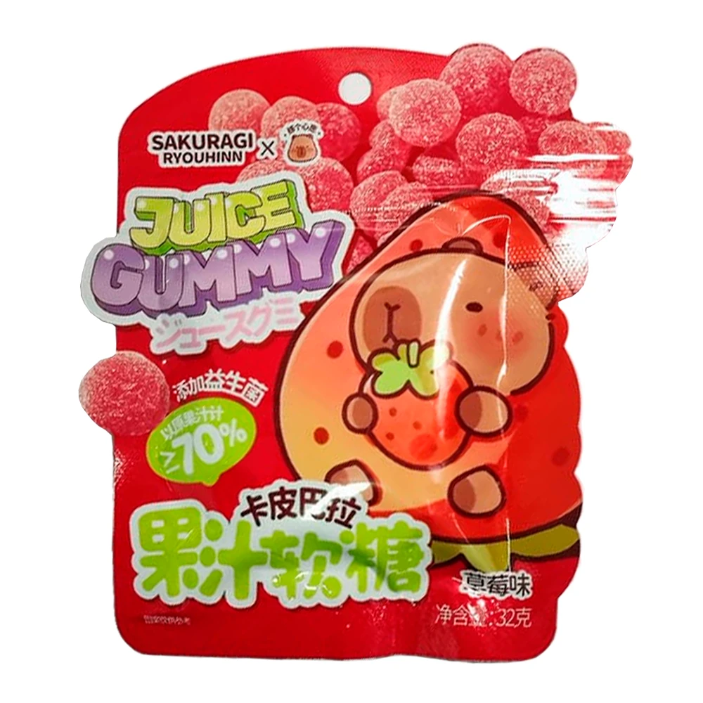 Bala De Gelatina Sakuragi Morango Pacote 32G