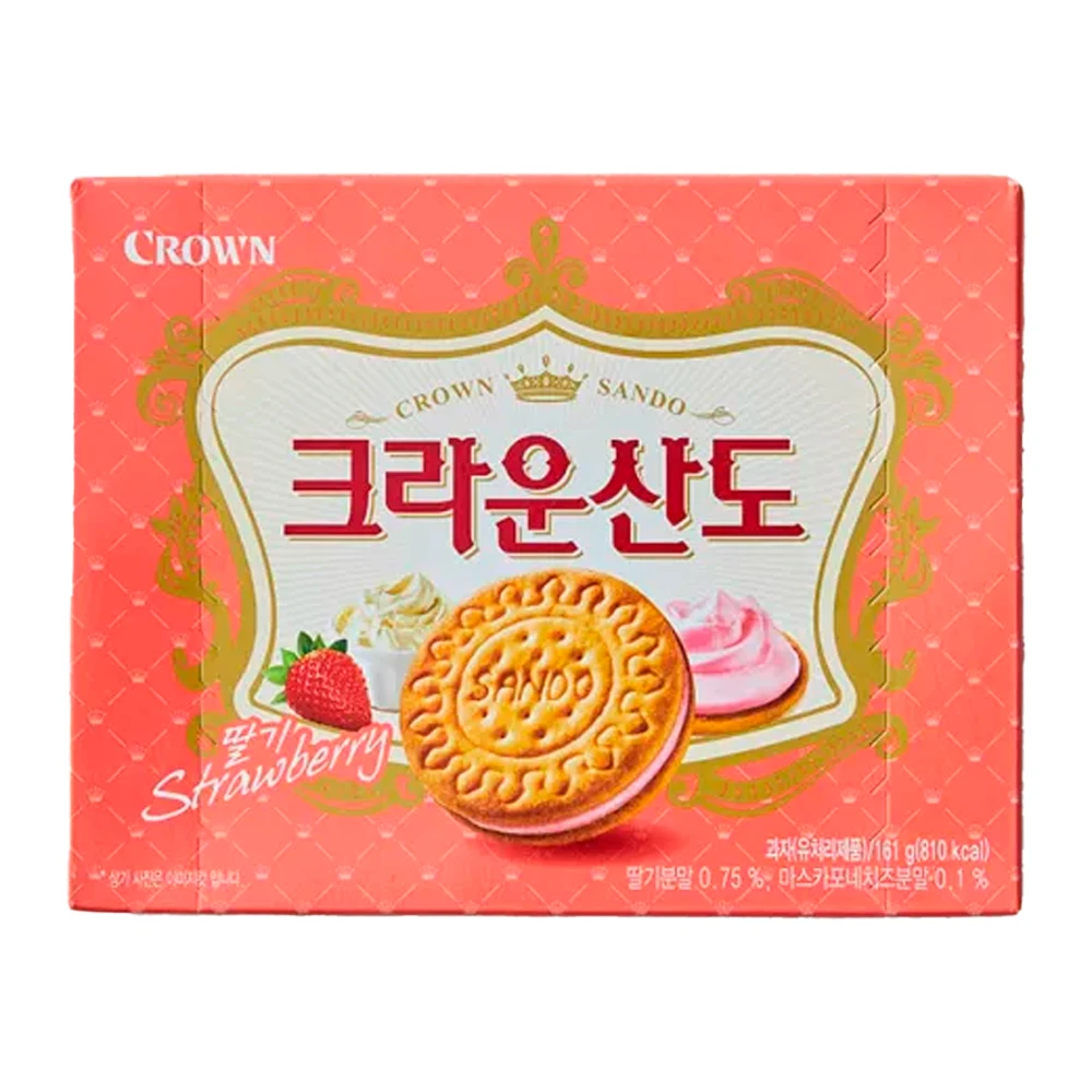 Biscoito Crown Sando Morango Caixa 161G