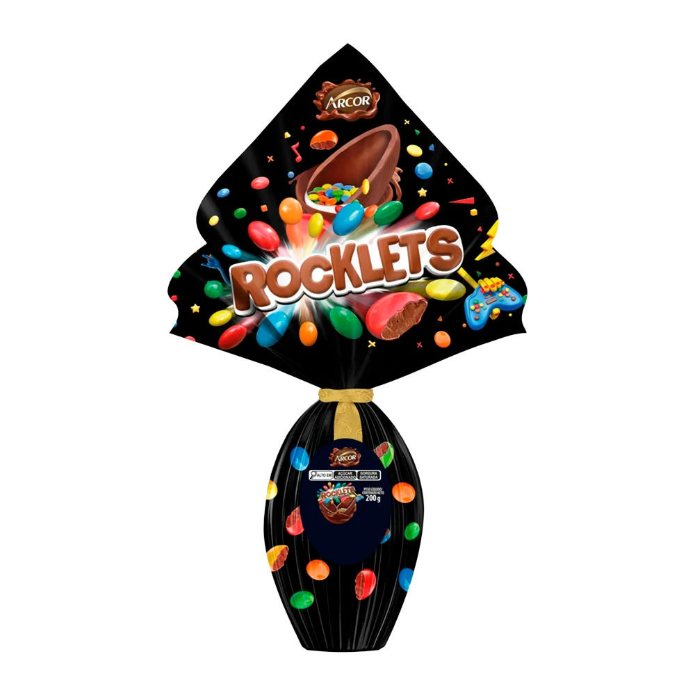 Ovo Páscoa Arcor Rocklets Confeite 200G