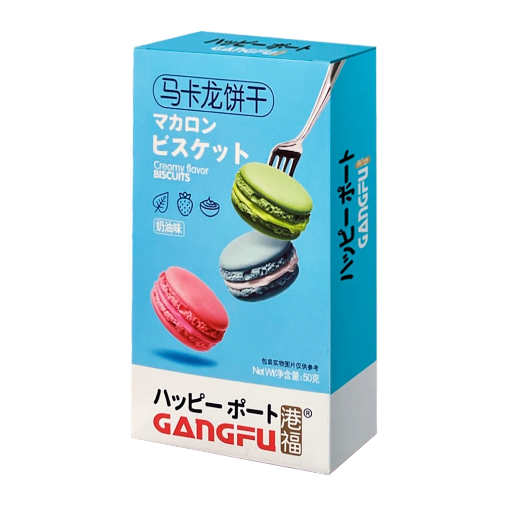 Bolacha Gangfu Macaron de Creme Caixa 50G