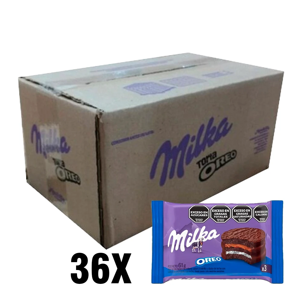 Alfajor Oreo Recheio Baunilha Cobertura Chocolate Ao Leite Caixa C/ 36x55g