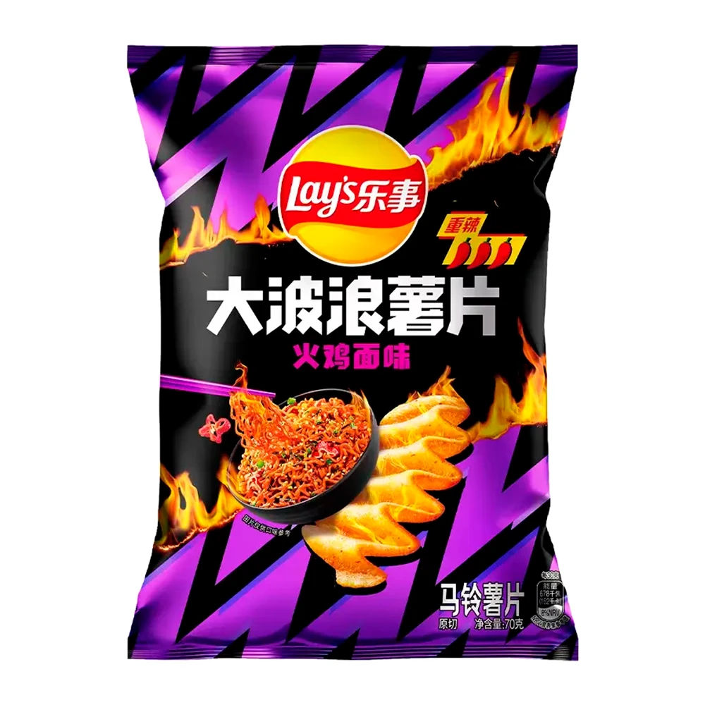 Batata Frita Lays Wave Ramen Frango Apimentado Pacote 70G