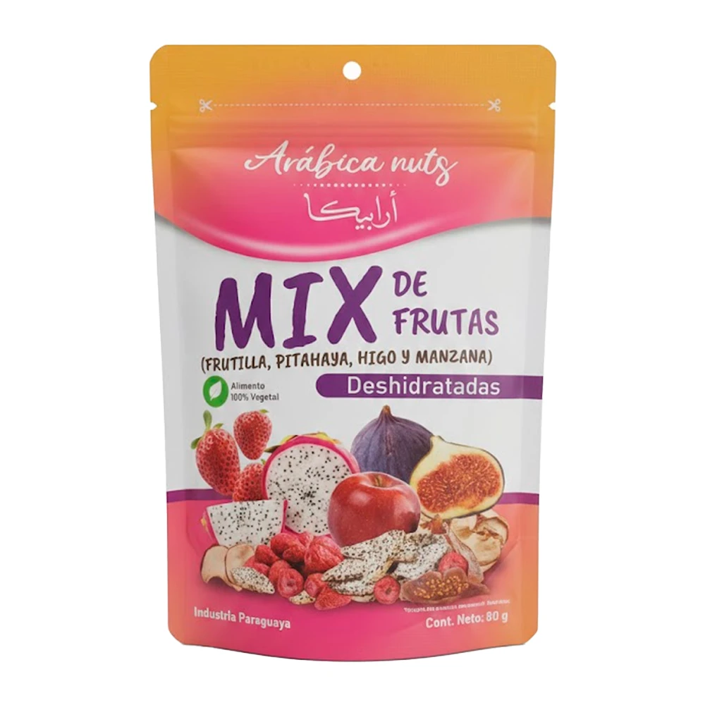 Snack Arabica Nuts Mix de Frutas Morango, Pitaia, Figo, Maça Pacote 50G