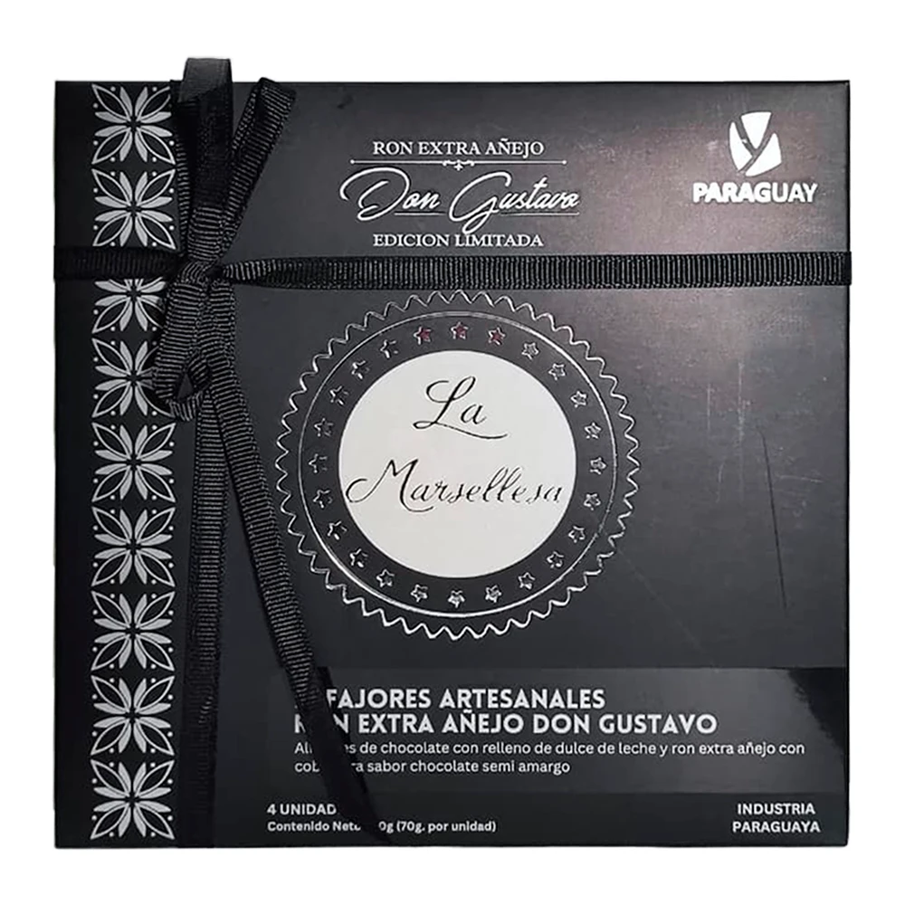Alfajor La Marsellesa Edição Limitada Don Gustavo Rum Envelhecido Caixa 4X70G