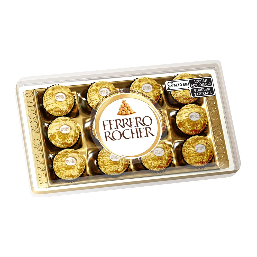 Bombom Ferrero Rocher Com 12 Unidades 150G
