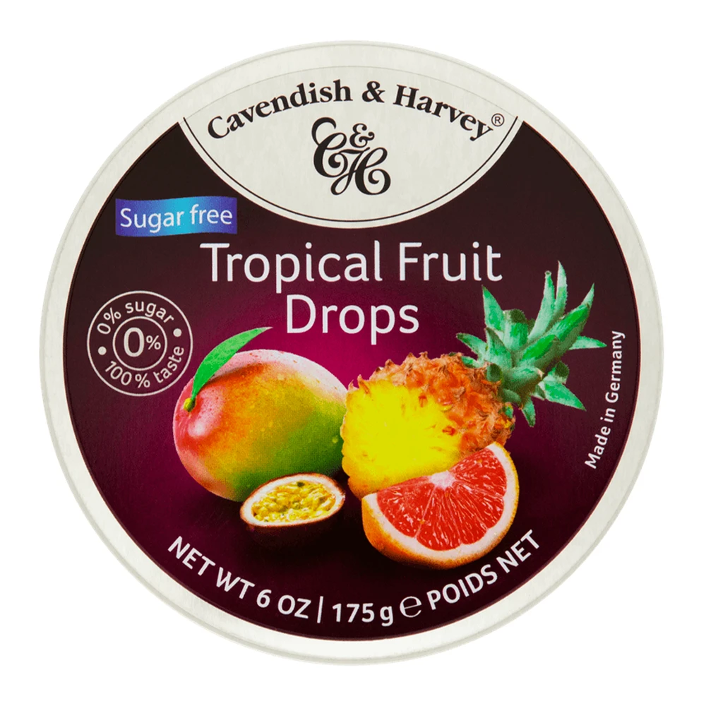 Bala Cavendish Tropical Fruit Sem Açúcar Lata 200G