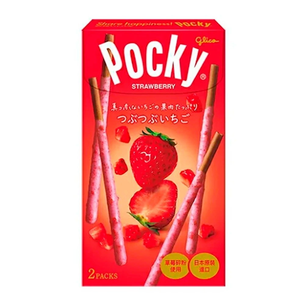 Palitinhos Pocky Cobertos Com Creme de Morango 55G Glico