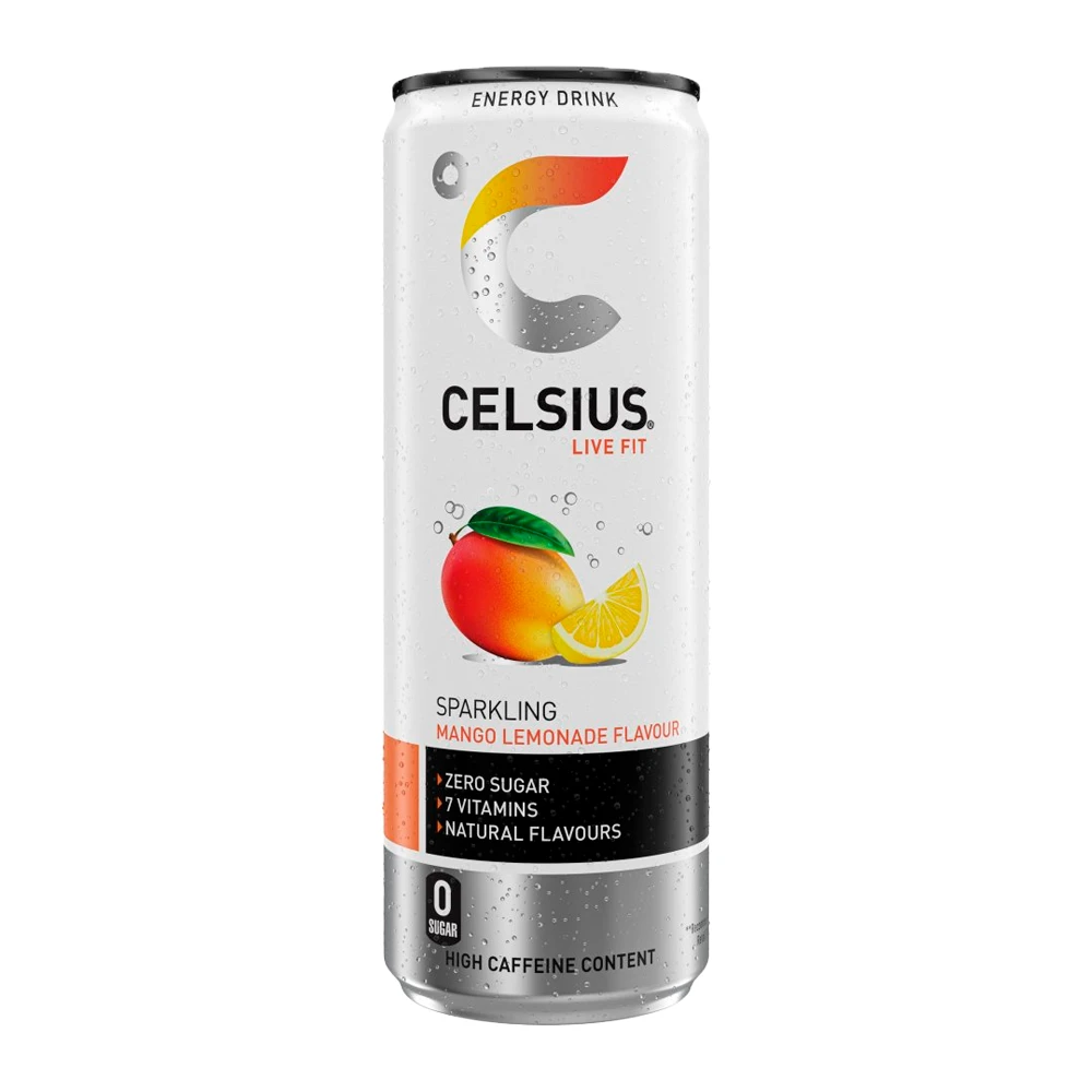 Energético Celsius Sem Açucar Manga e Limonada Lata 355Ml