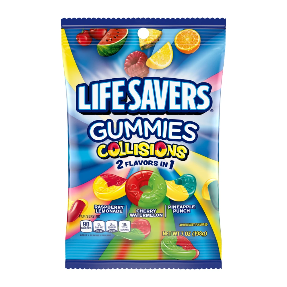 Bala de Gelatina Life Savers Gummies Collisions Pacote 198G