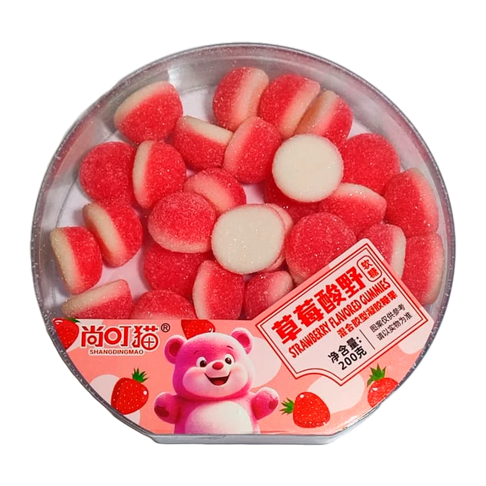 Bala De Gelatina Shangdingmao Morango Pote 200G