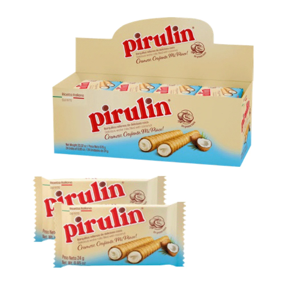 Canudinho Wafer Crocante Pirulin Coco Unidade 24G