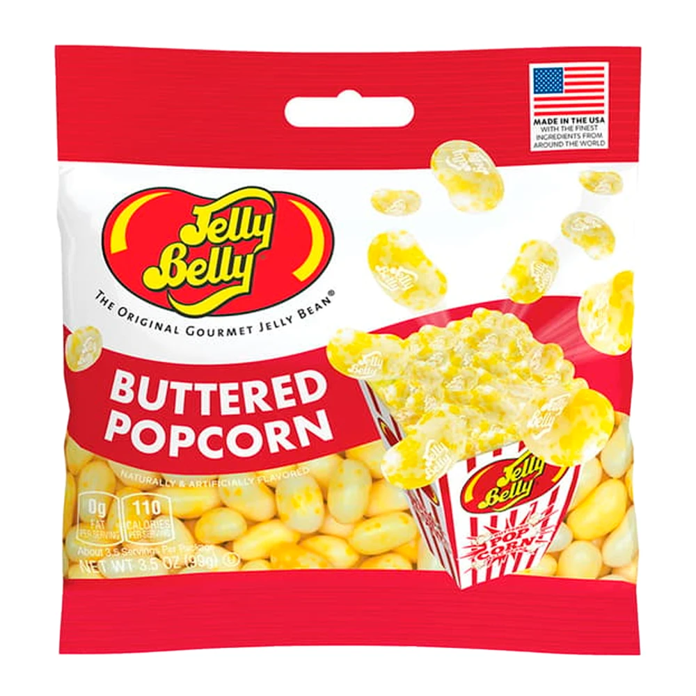 Bala Jelly Belly Buttered Popcorn Pacote 99G