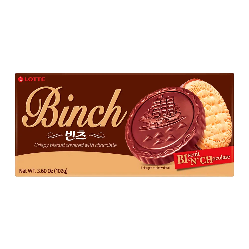 Biscoito Lotte Binch Biscuits Chocolate Caixa 102G