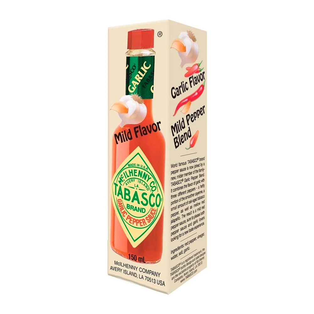 Molho Pimenta Tabasco C/ Alho Garrafa 150Ml