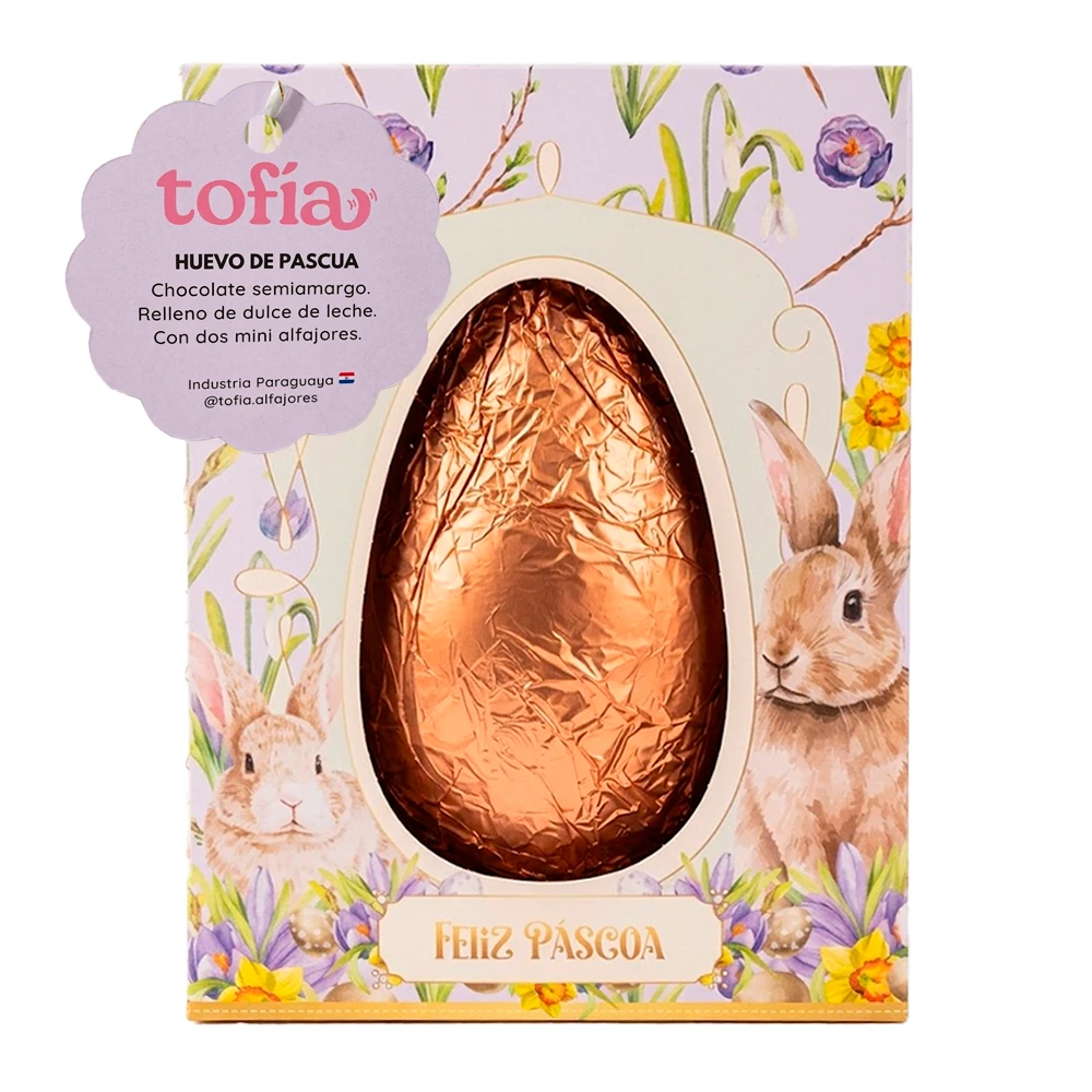 Ovo Páscoa Tofia Chocolate Amargo Com Recheio de Doce de Leite Caixa 600G