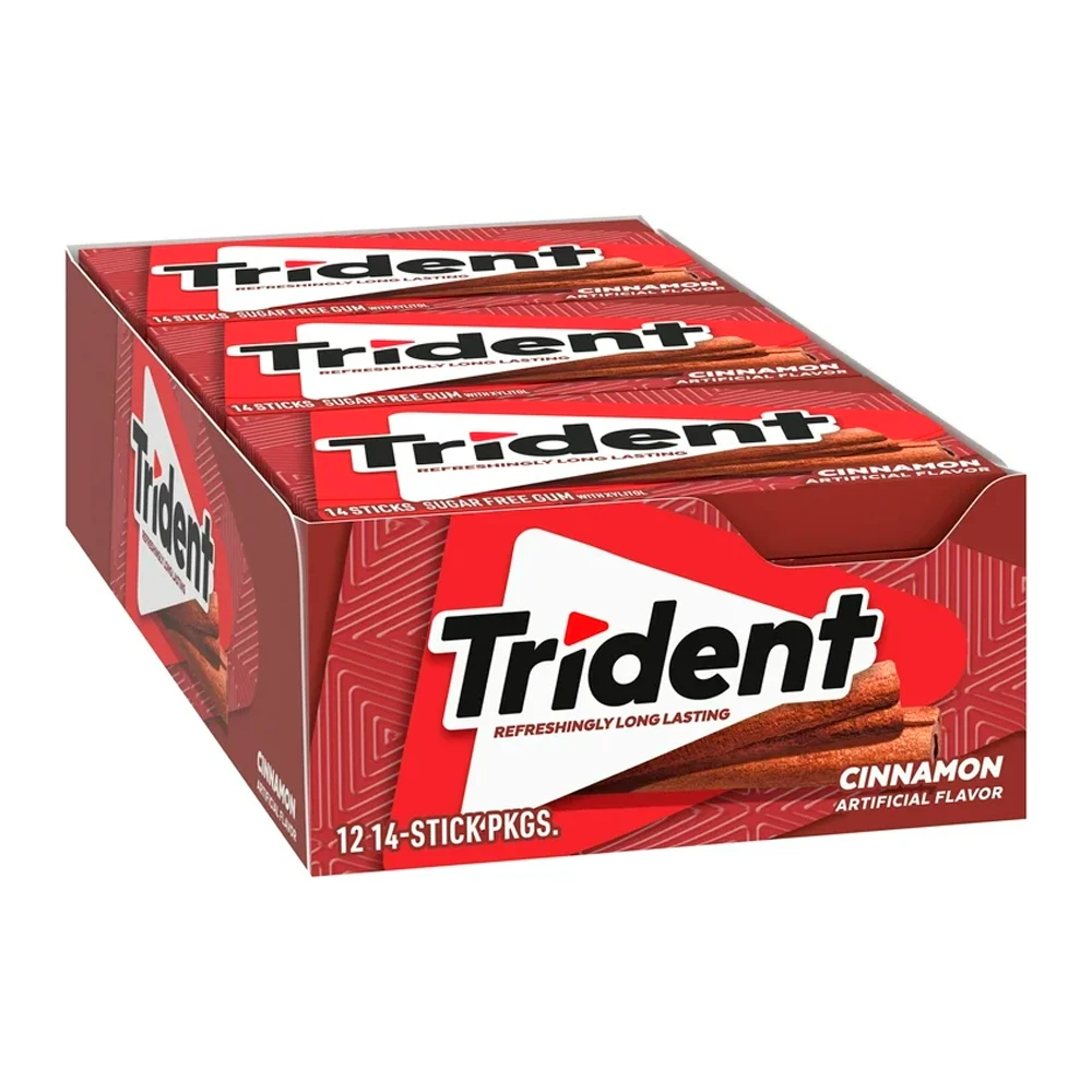 Chicletes Trident Americano Canela Sem Açúcar Caixa 12X30G