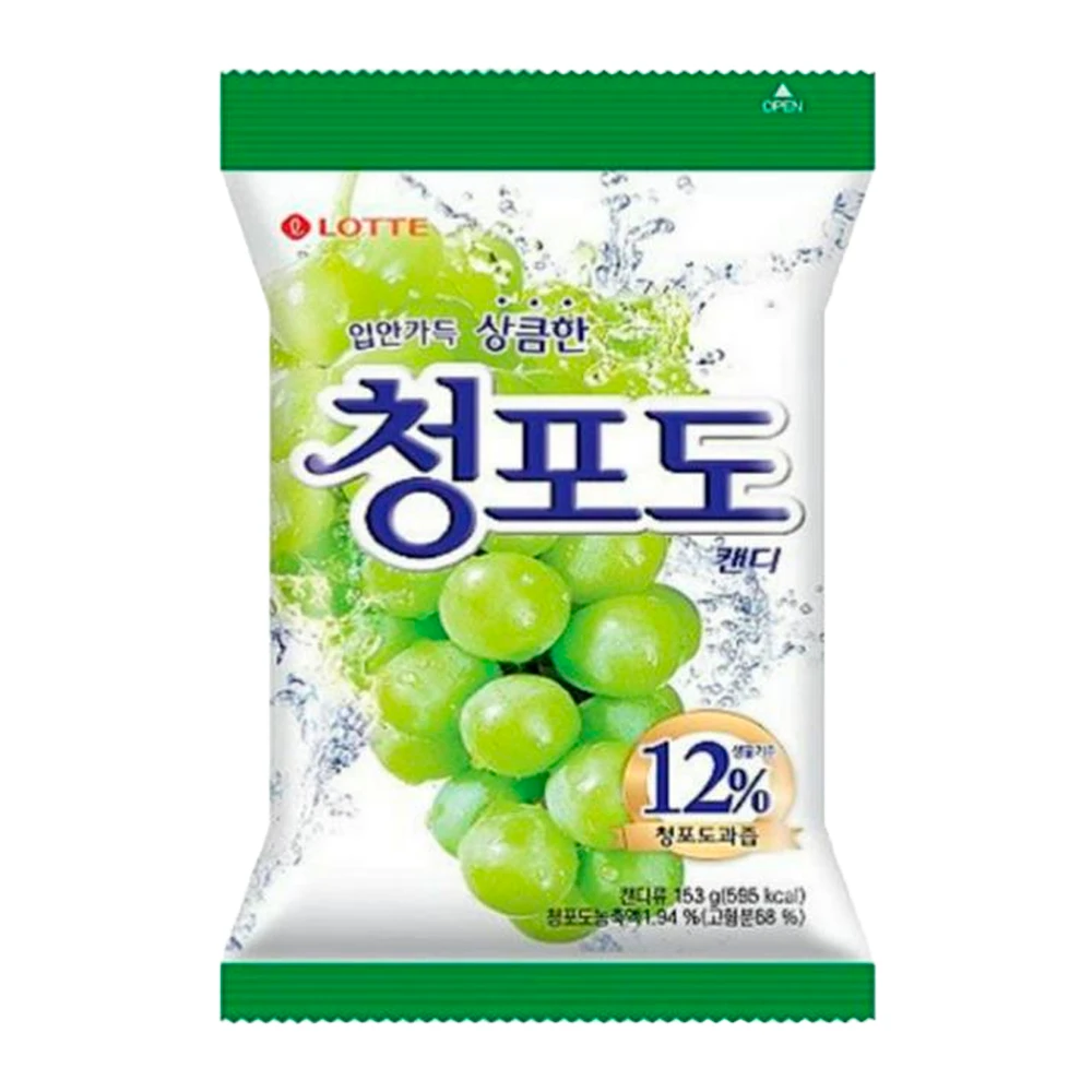 Bala Lotte De Uva Verde Pacote 153G