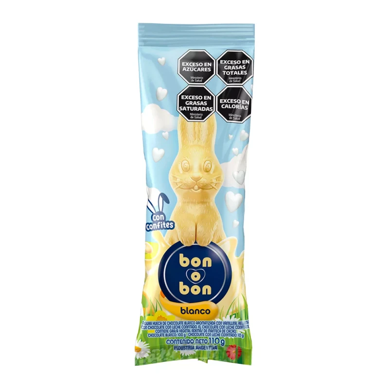 Coelho de Páscoa Branco Arcor Bon o Bon 110G