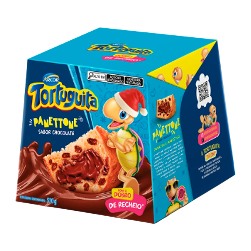 Chocottone Arcor Recheio de Chocolate Tortuguita Caixa 510G